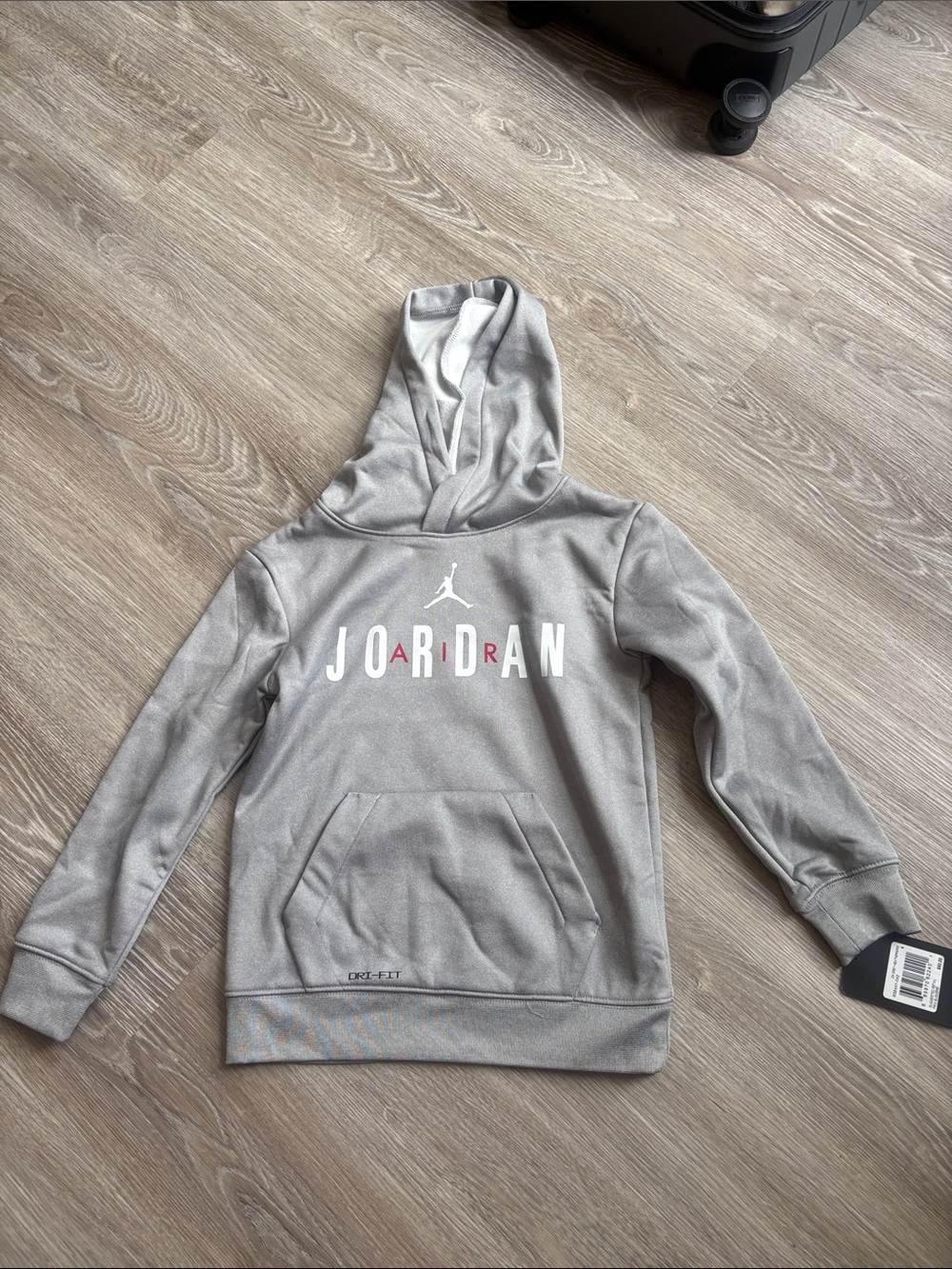 Jordan Youth drift Gray Hoodie with White and Red Logo